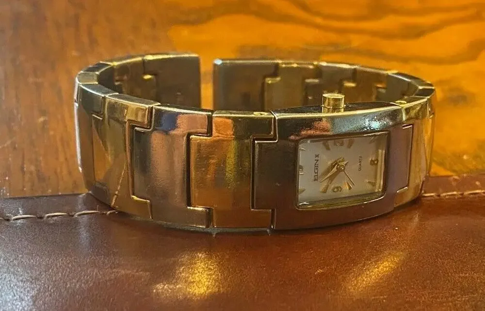Women's Two Tone Elgin II Bangle bracelet Watch,